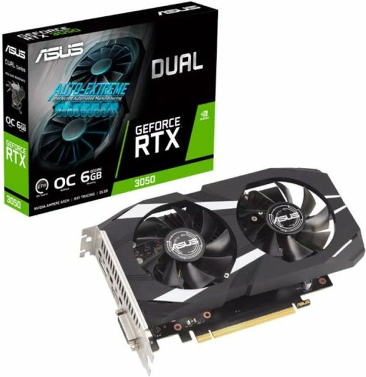 ASUS Dual NVIDIA GeForce RTX 3050 OC Edition - Videokaart - 6GB - GDDR6 - PCIe 4.0 - 1x HDMI 2.1 - 1x DisplayPort 1.4 - 1x DVI-D