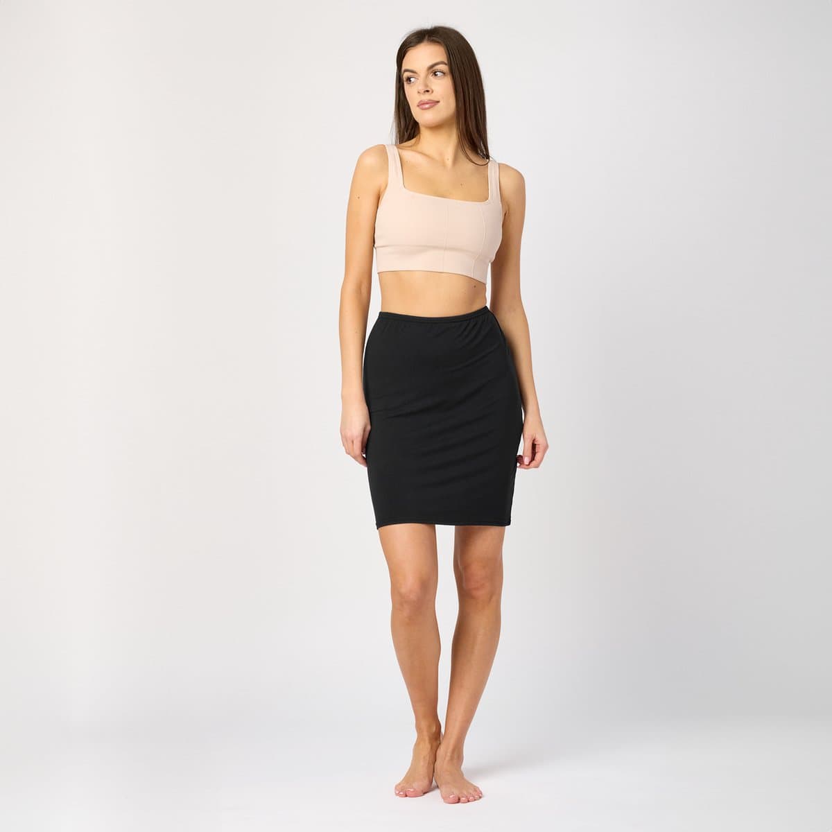 Merry Style MS-MS10-204-UW Dames Onderrok - kort - elastisch – licht- Viscose - Zwart - XXL