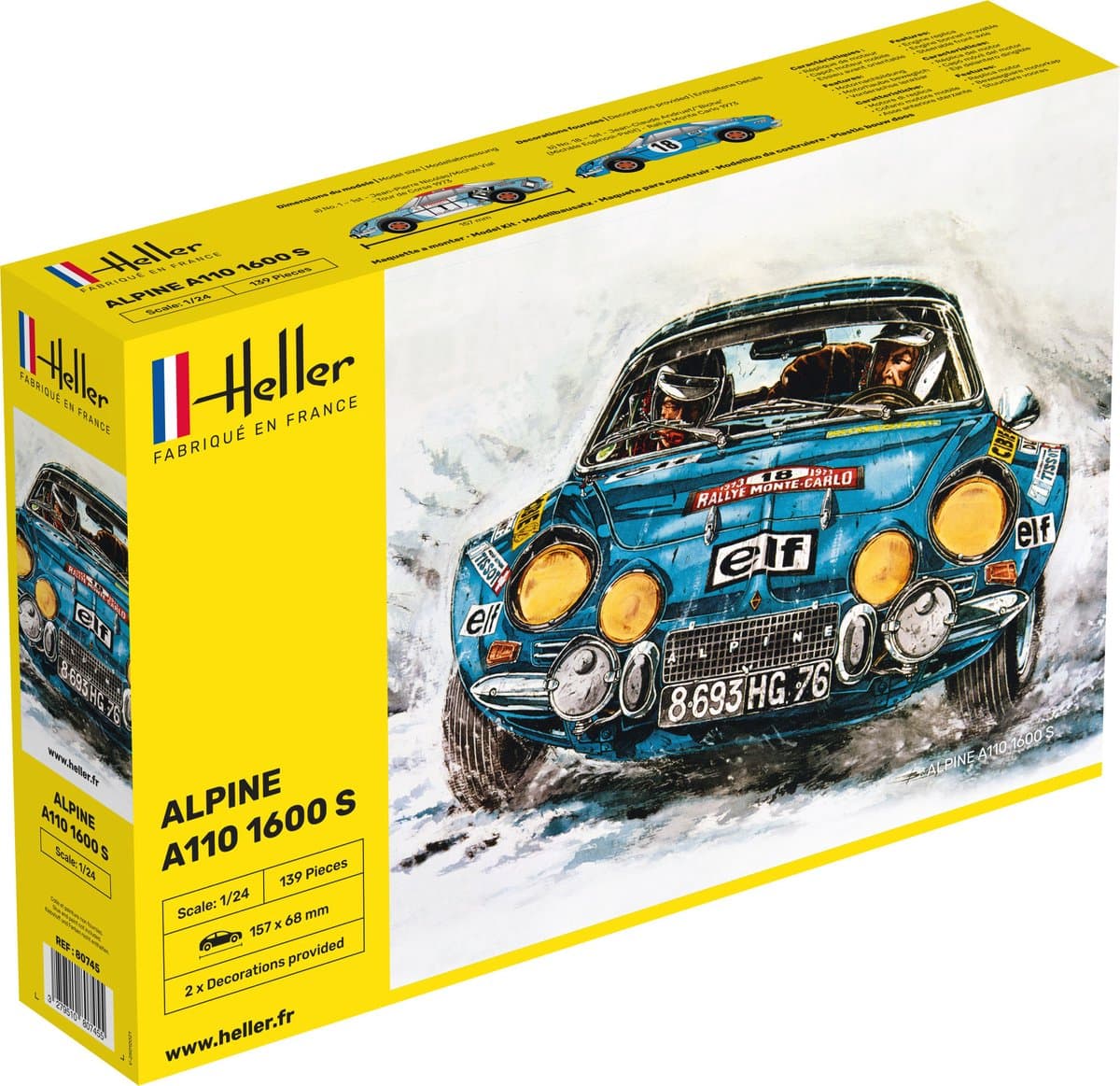 Heller Modelbouwpakket Auto - 80745 Alpina A110 (1600) Car Plastic - 1:24 - Modelbouw