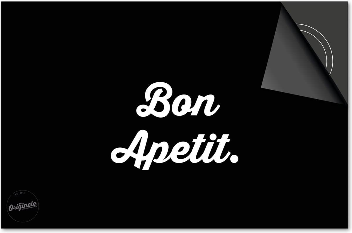 Inductie beschermer 81x52 - afdekplaat inductie mat - Dietrix Kookplaat beschermer - Exclusief - Quotes - Bon Apetit Zwart
