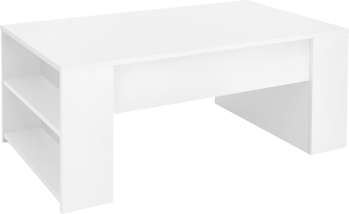 Salontafel met twee vakken 100x60x42 cm Wit ML Design