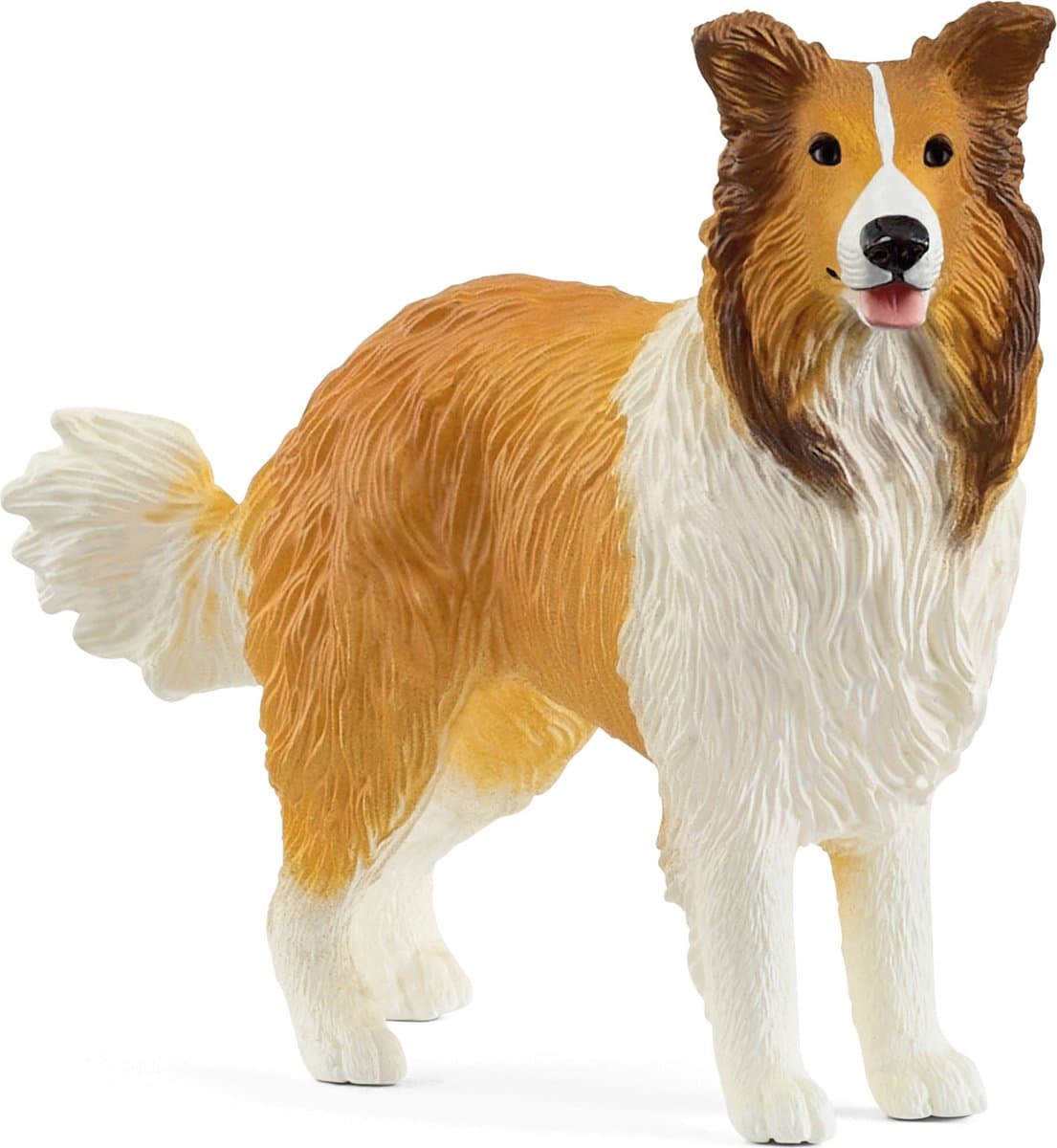 Schleich boerderij wereld collie speelfiguur - bruin en wit, 7 cm