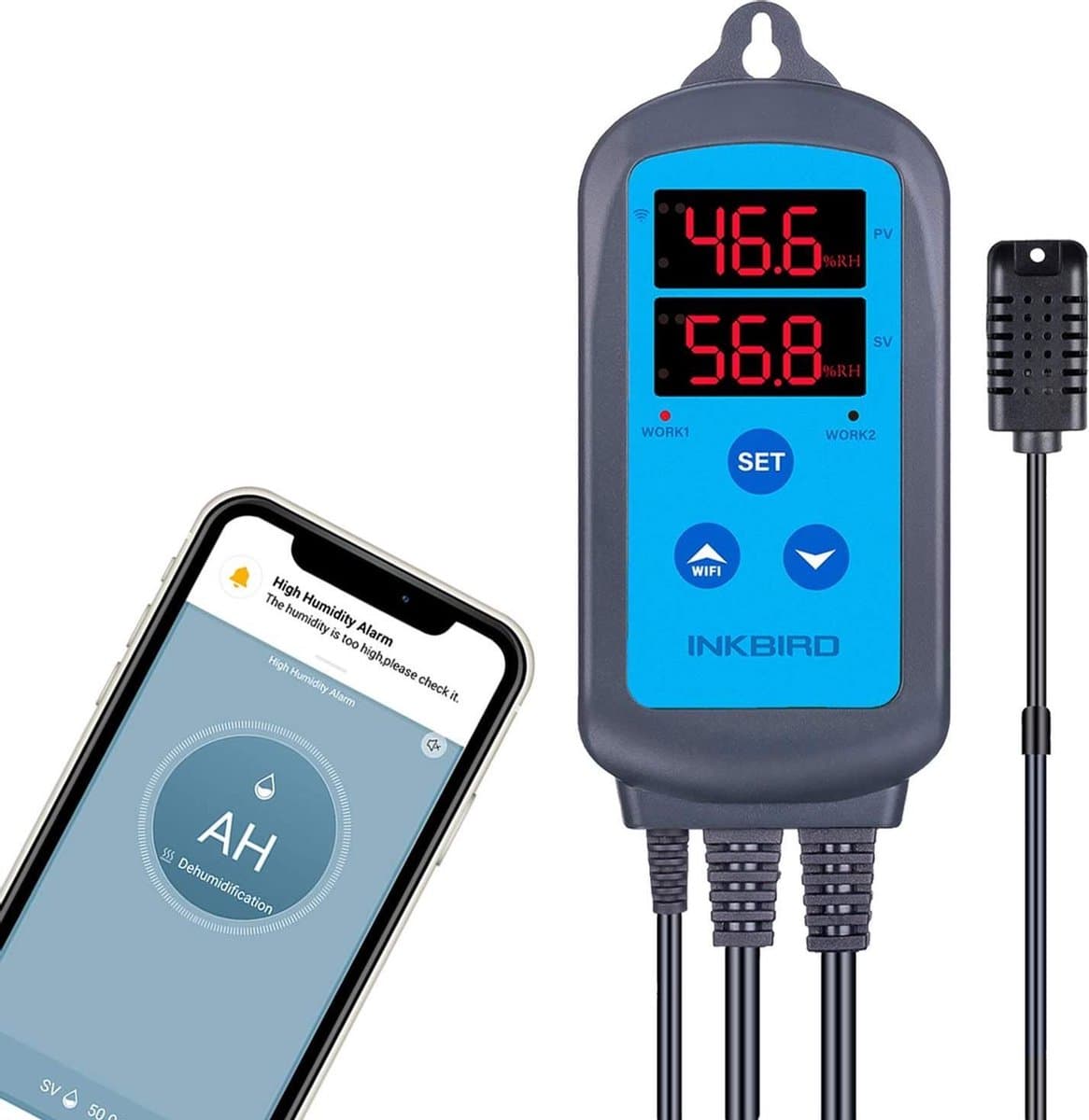 Inkbird IHC-200 WiFi Vochtigheidsregelaar met Gratis APP voor Kas, Tuin, Kelder, Fermentatie, Roken