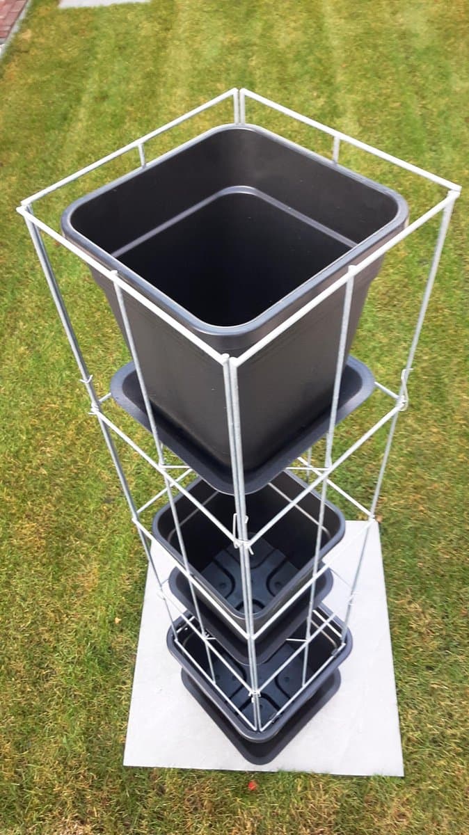 Plantenbak met klimplantrek - plantensteun - etagère - plantenetagère 1250 mm hoog