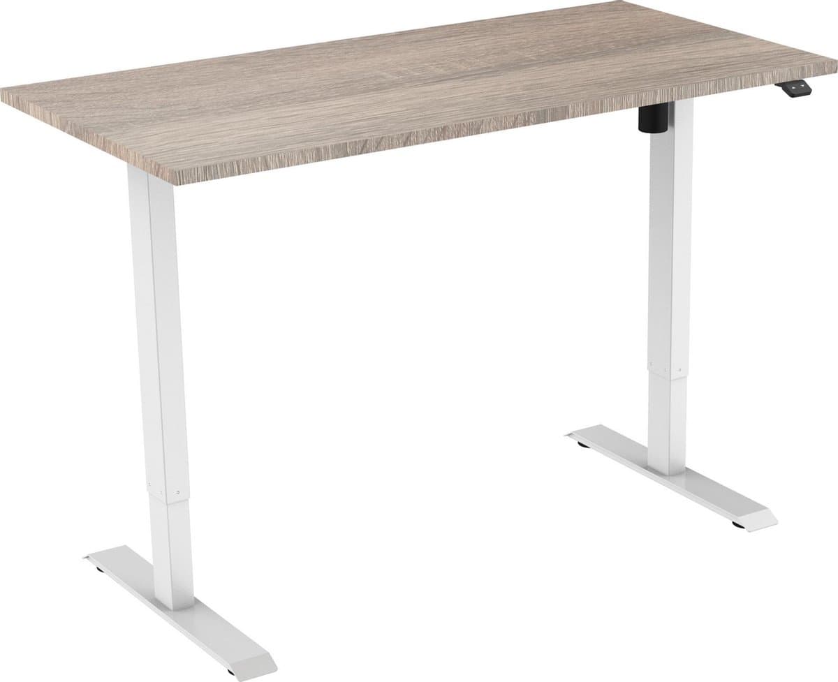 Active zit sta bureau elektrisch - 140 x 80 cm - wit frame - Robson Eiken werkblad- ergonomisch bureau - verstelbaar bureau