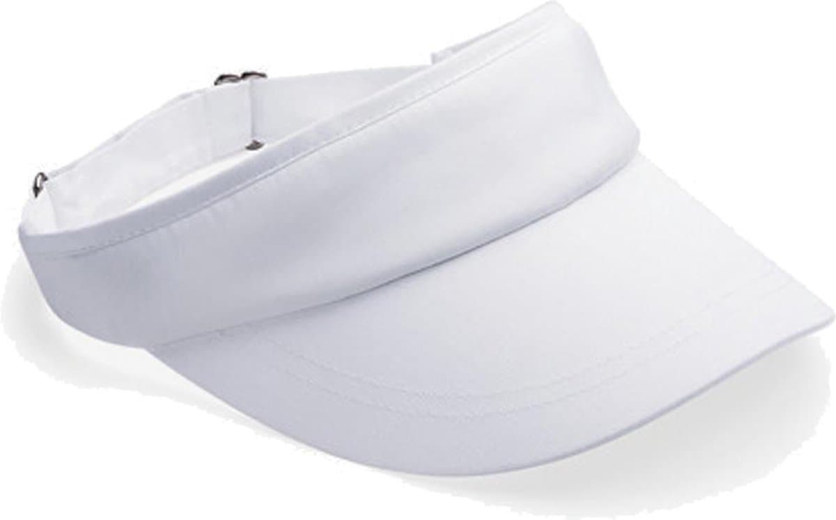 Beechfield katoenen zonneklep unisex kleur wit maat one size