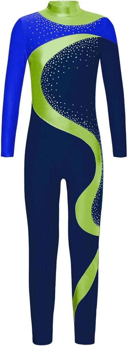 Glitter Turnpakje Lange Mouwen voor Meisjes voor Gymnastiek en Dans
