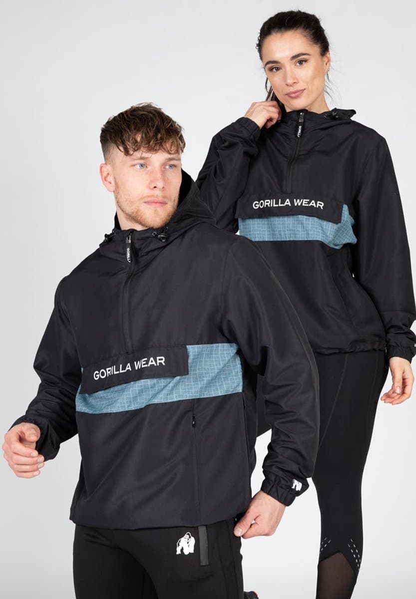 Gorilla Wear Bolton Windbreaker - Unisex Anorak - Zwart - L