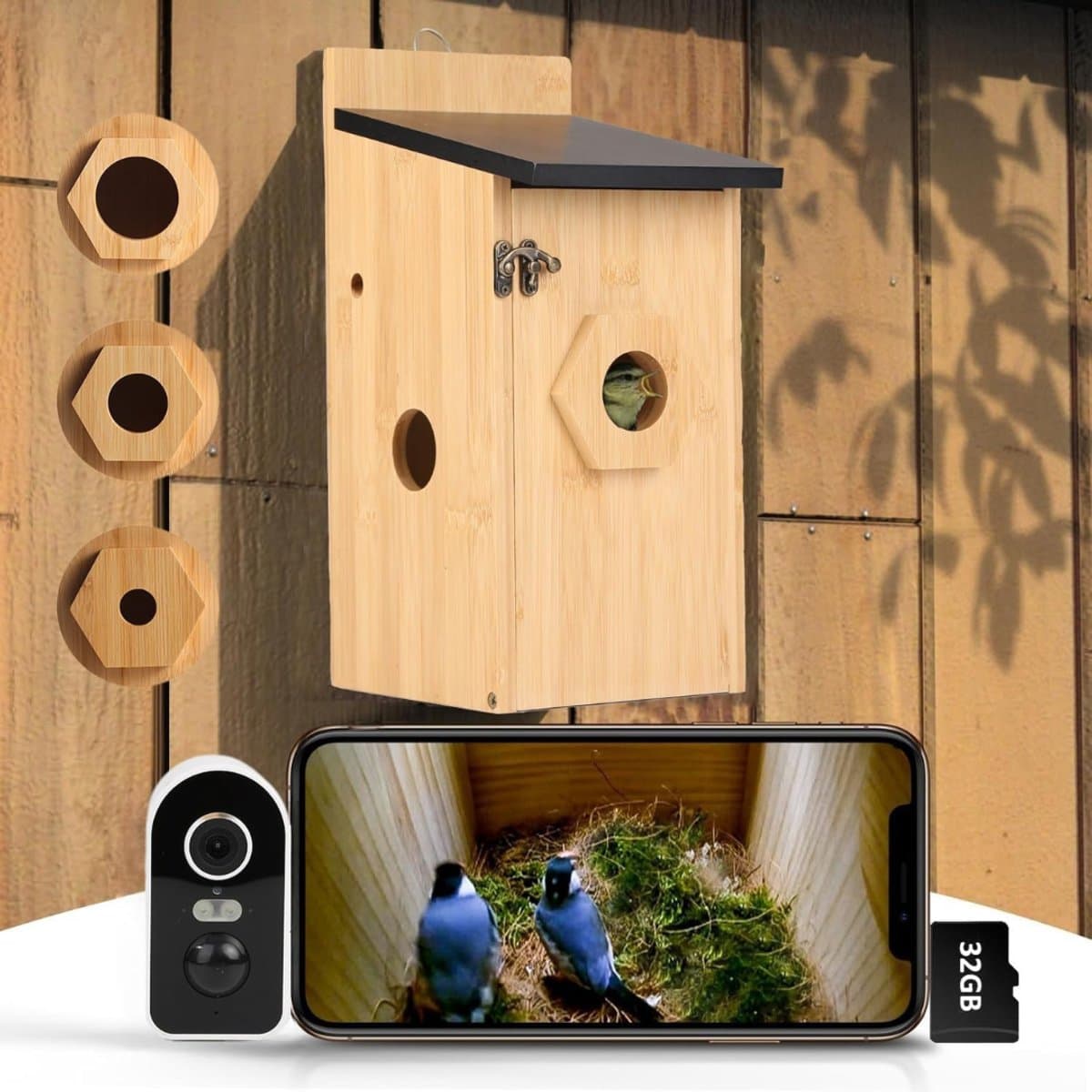 AMA® Vogelhuisje met Camera - Vogelvoederhuisje - Vogelhuisje - Veelkleurig - 22cm x 18cm x 33cm