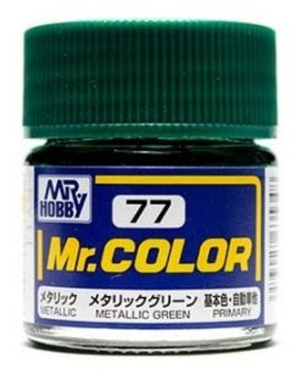 Gunze Mr. Hobby C-077 - Mr. Color 10 ml Metallic Green - Lacquer Modelbouwverf