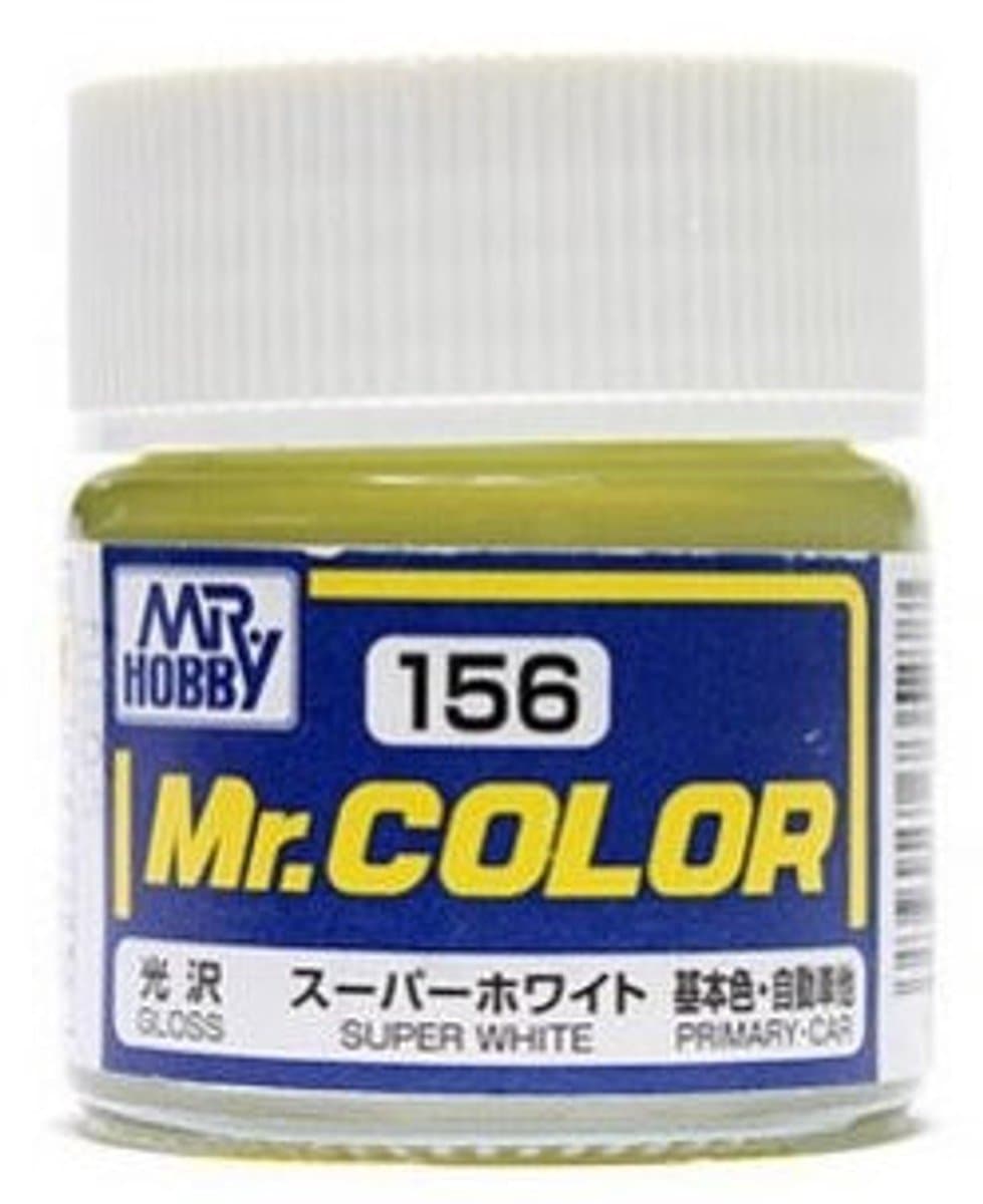 Gunze Mr. Hobby C-156 - Mr. Color 10 ml Super White Iv - Lacquer Modelbouwverf