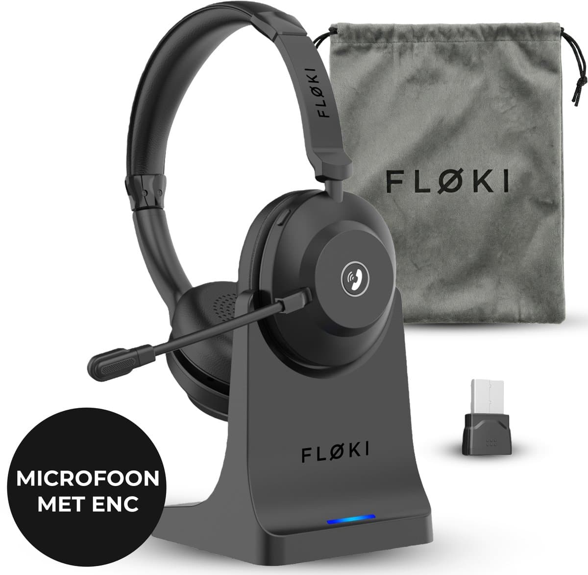 Floki® WH70 – Draadloze Headset met Microfoon – Bluetooth Dual Connect – Noise Cancelling – Koptelefoon - Hoofdtelefoon