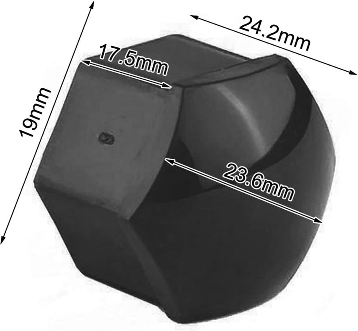 20 Stuks 19mm Wielmoerdoppen Beschermkappen voor Auto Velgen - Zwart