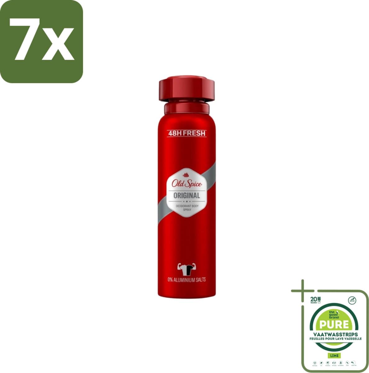 7 x Old Spice – Deospray – Original – 150 ml - Grootverpakking - Deospray - Mannelijke Geur - Frisheid - Klassiek - Zelfvertrouwen