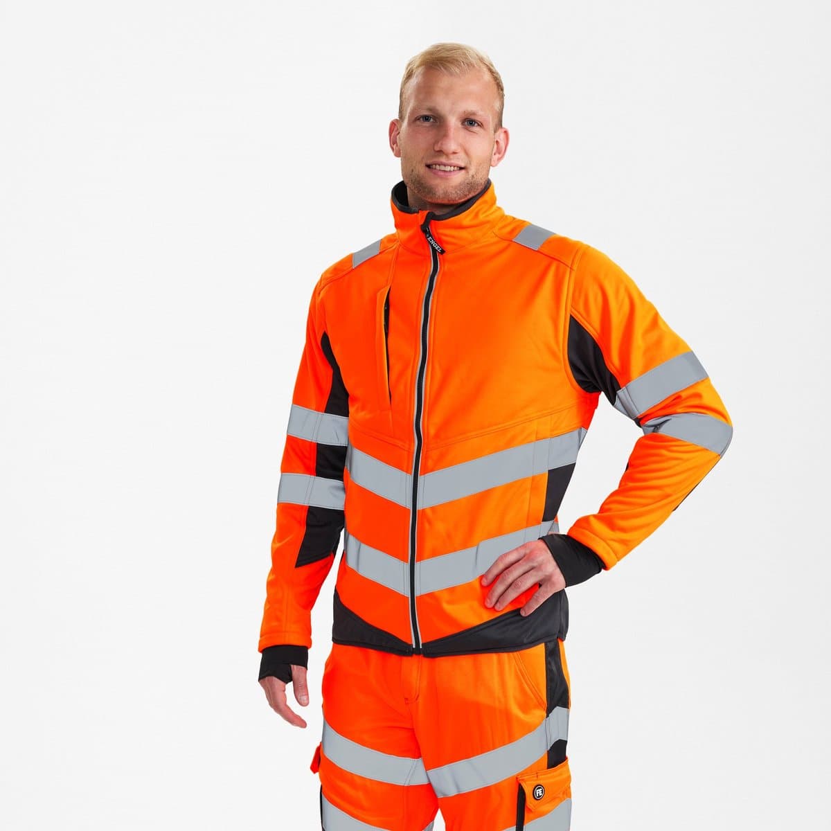 Engel Safety softshell jack 1158-237 - Hi-vis Orange / Anthracite Grey - 5XL