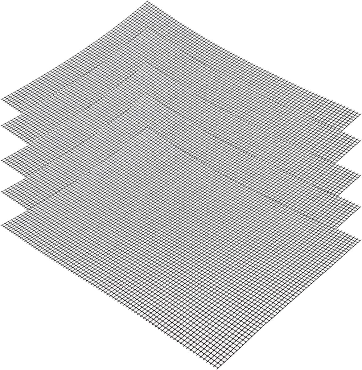 Famanu – Grillmatten voor gasgrill - anti-aanbak-grillmat - 42 x 36 cm - teflon - herbruikbaar - voor gasgrill - kolen - grill - koken - 5 stuks