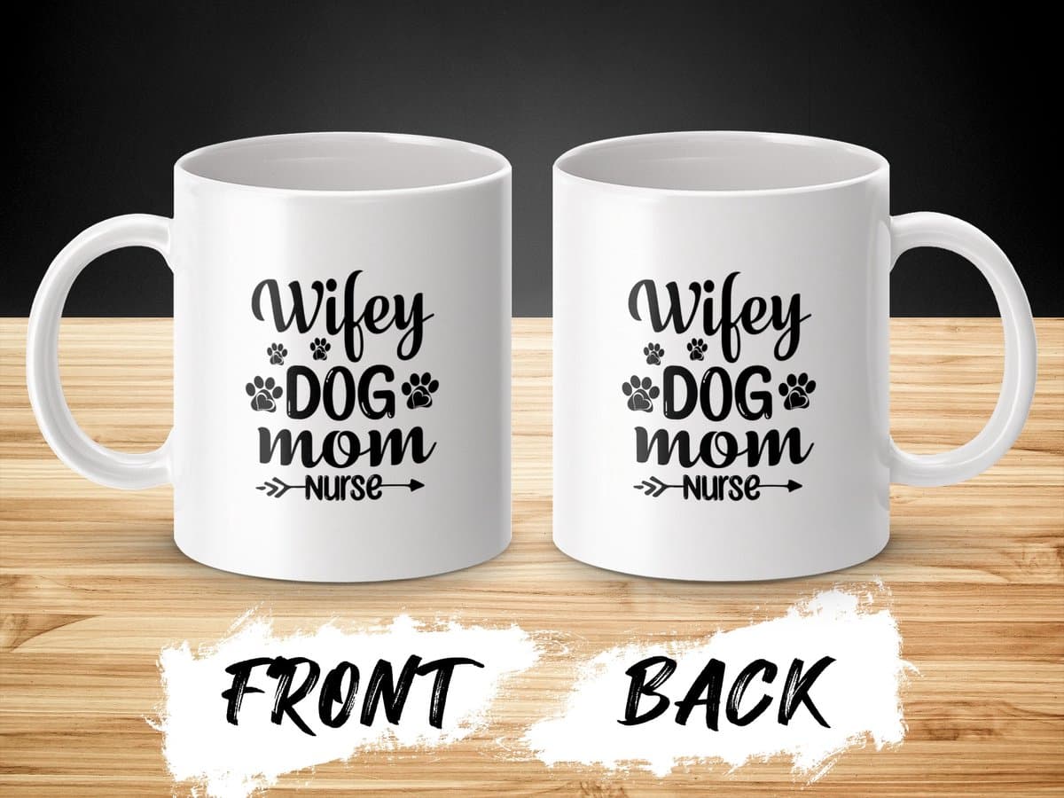 Wifey Dog Mom Nurse Mug, Hondenliefhebber Mok, Verpleegkundige Cadeau, Dog Mom Cadeau, Beste Vrouw Cadeau, Hondenpootjes Mok