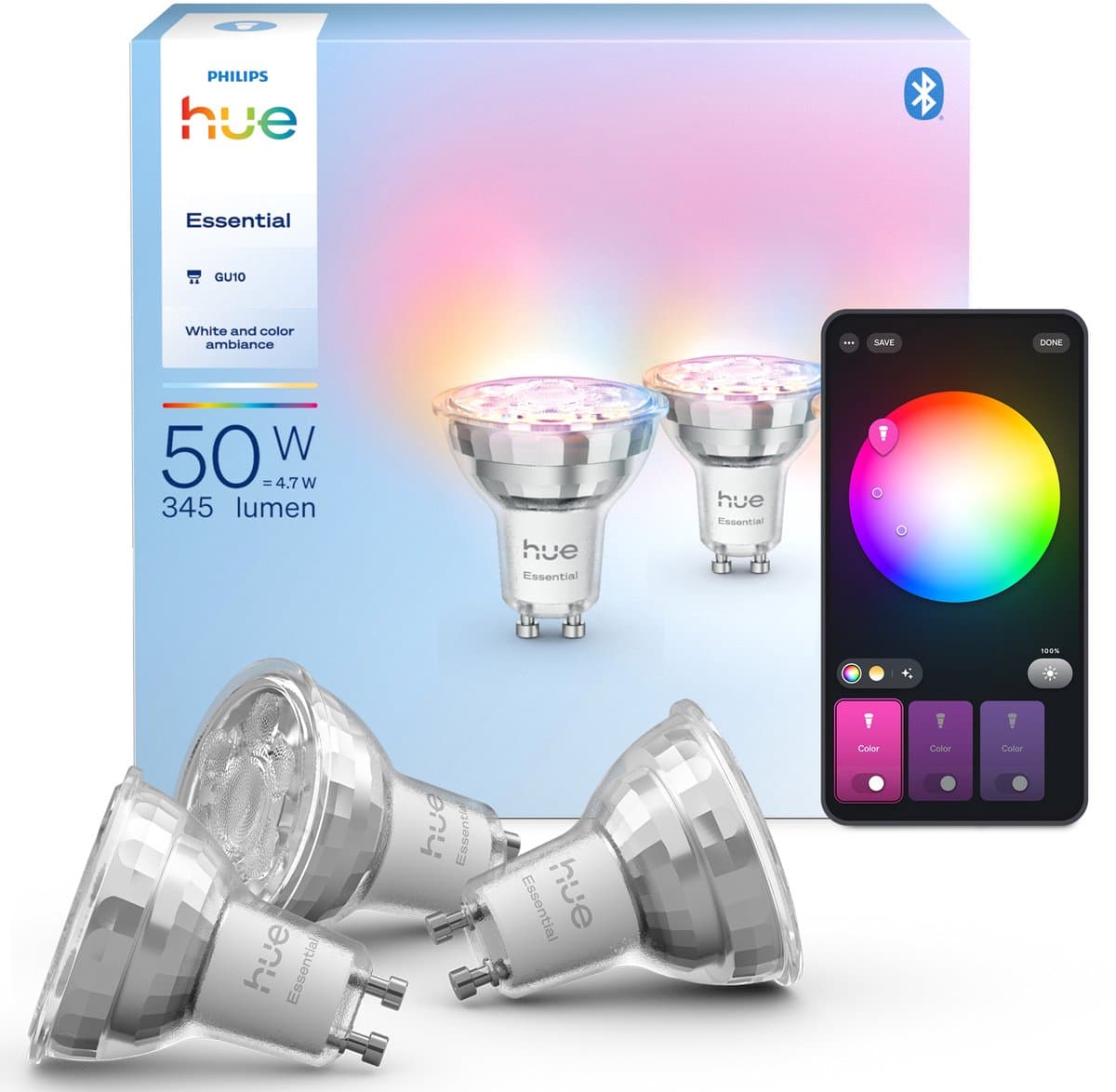 Philips Hue Essential White and Color GU10 3-pack