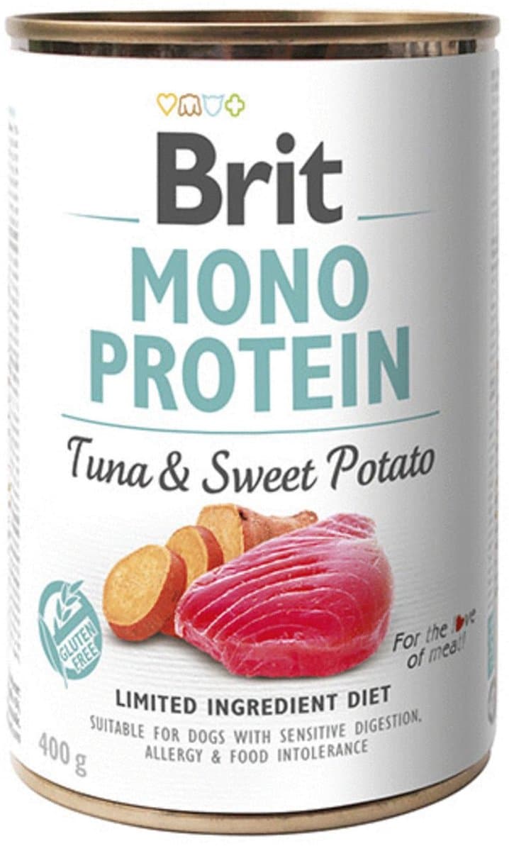 Brit Blik Care Mono Protein 400 g - Hondenvoer - 6 x Tonijn&Zoete Aardappel
