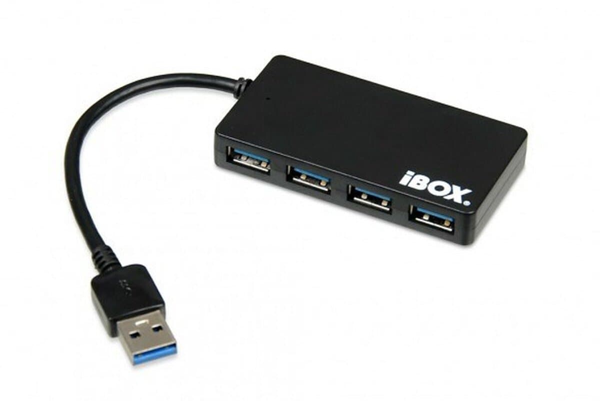 iBox IUH3F56 interface hub USB 3.2 Gen 1 (3.1 Gen 1) Type-A 5000 Mbit/s Zwart