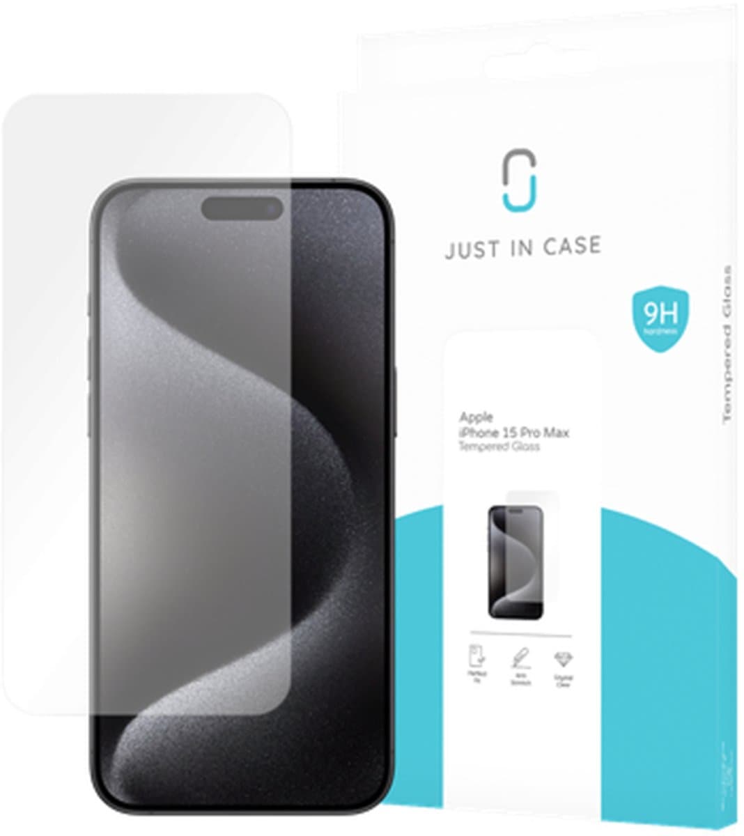 Just In Case Tempered Glass iPhone 15 Pro Max Screenprotector