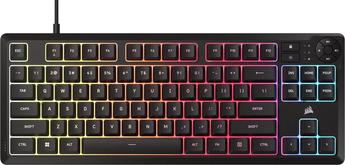 Corsair K55 Core - Gaming Toetsenbord - Tenkeyless - Membraan Toetsen - RGB Verlichting - US Qwerty