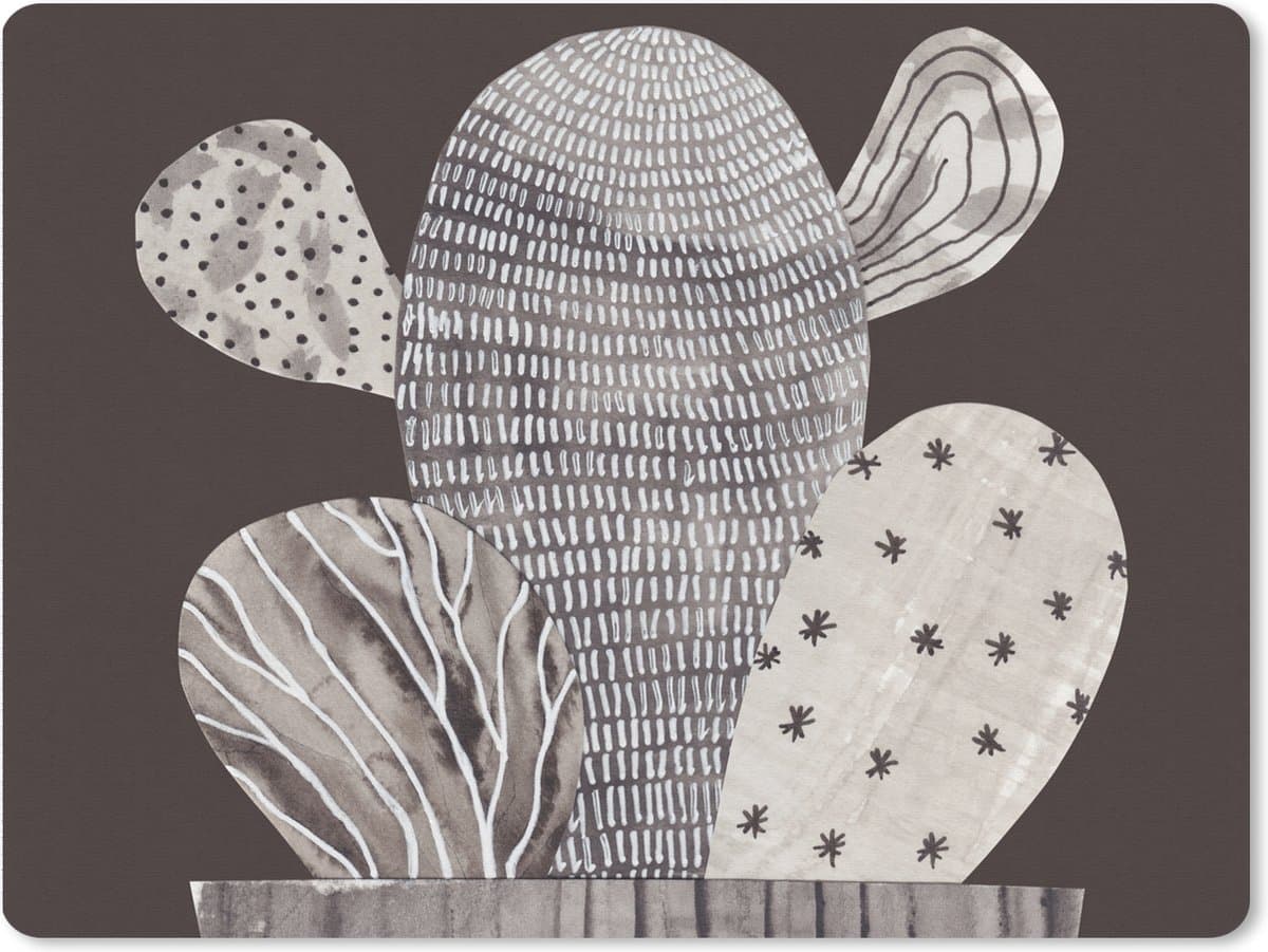 Muismat XXL 80x60 cm - Bureau onderlegger - Bureau mat Cactus - Plant - Stippen - Strepen - Bureaumat - Gaming mousepad xl - Bureaulegger groot - Computer deskmat