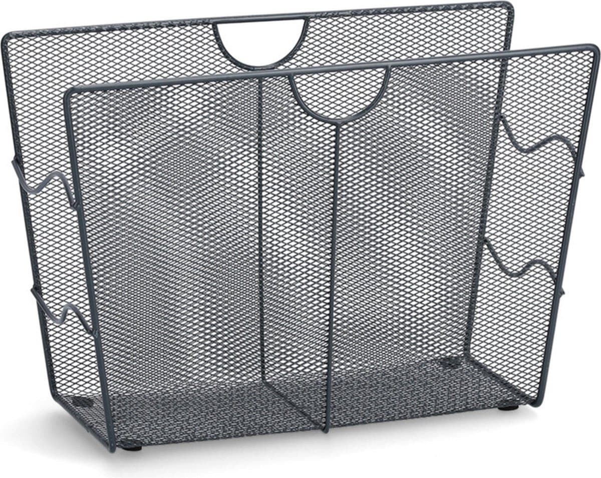 Zeller tijdschriftenrek/houder - zwart - 39 x 27 cm - metaal