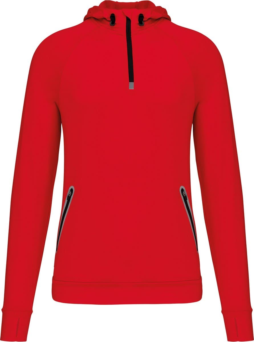 PROACT® Unisex sportsweater Met Capuchon En Halsrits PA360 - Red - 3XL