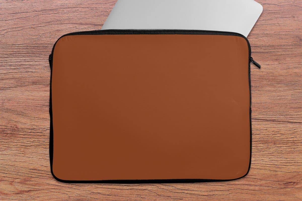 Laptophoes - Bruin - Effen kleur - Laptop case - Laptop sleeve - Voor laptop - 14 Inch - Laptop tas