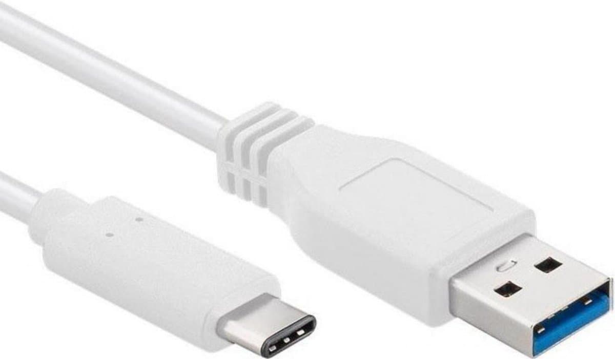 USB C kabel - 3.0 - 5 Gb/s overdrachtssnelheid - Wit - 3 meter - Allteq