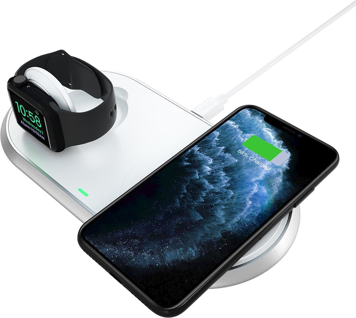 Choetech 2-in-1 oplaadstation voor Apple Watch / AirPods / Smartphone - MFI en Qi gecertificeerd - 10W