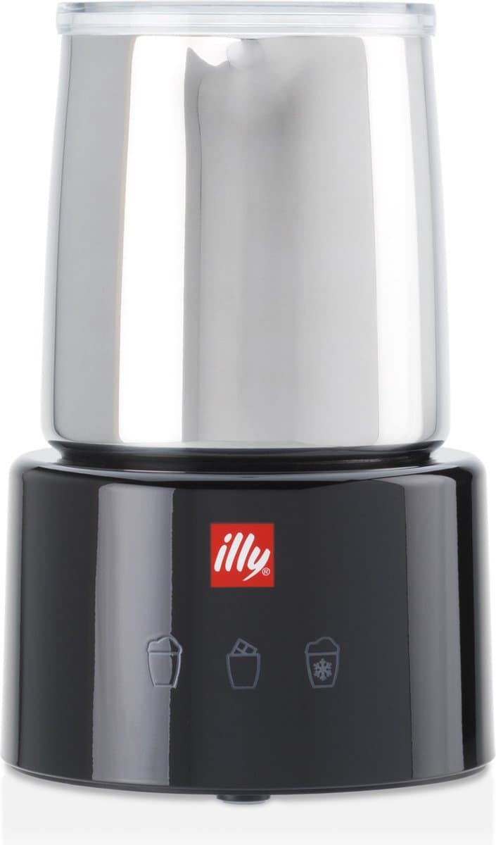 illy - Melkschuimer zwart/RVS
