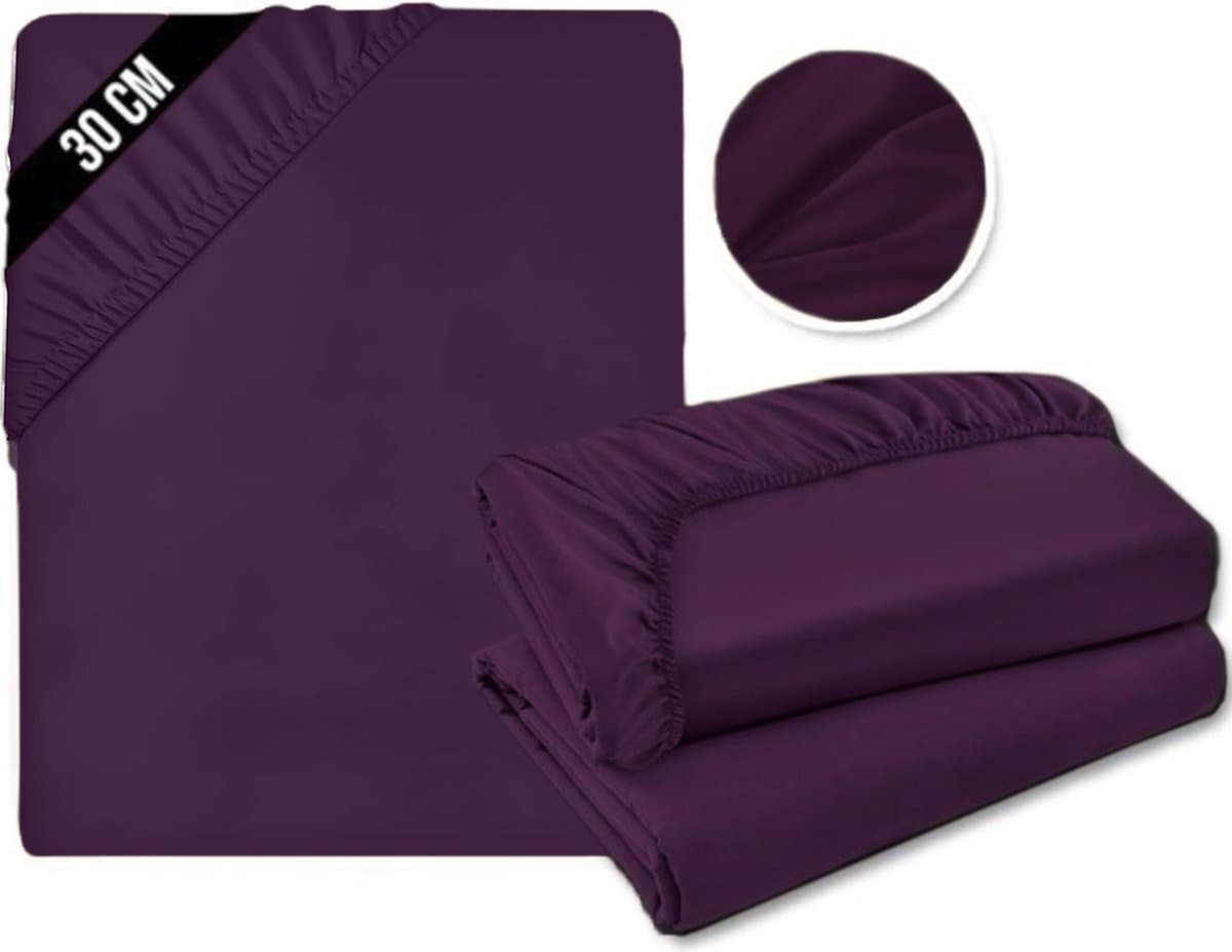 DailySupplies® Matrasovertrek 180x200 - Hoeslaken - Matrashoes - Super Zacht - Paars