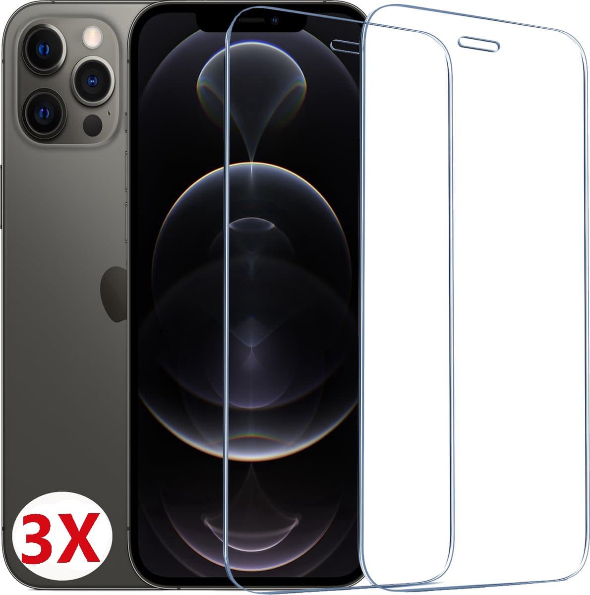 Apple iPhone 12Mini Screenprotector Beschermglas Glazen bescherming Screenprotector HD 9H beschermings glas geschikt geschikt voor Apple iPhone 12Mini - 3stuks