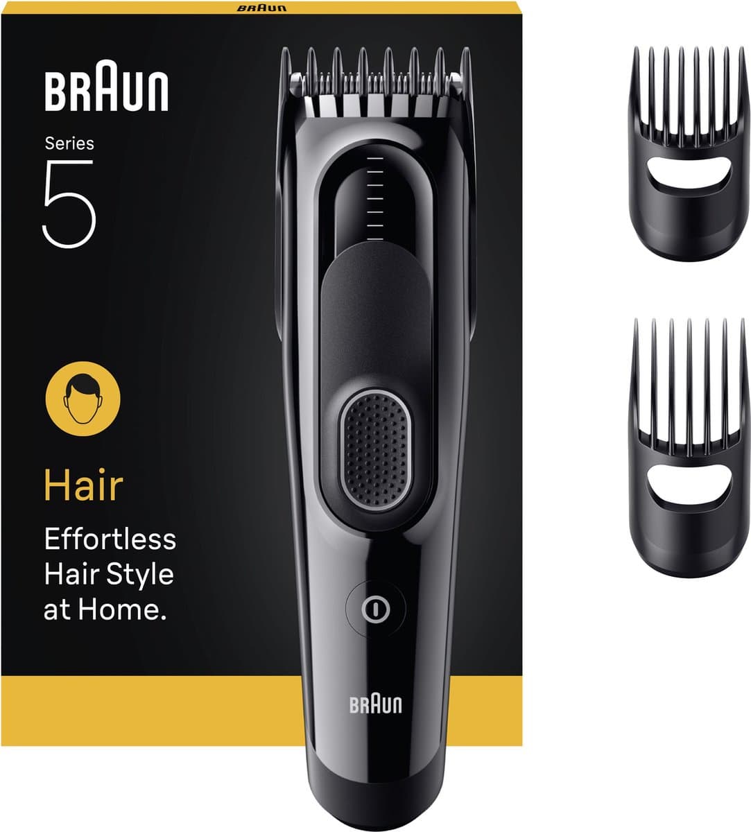 Braun Haartrimmer Tondeuse Series 5 HC5530 + 3 Tools - Levenslang Scherp Scheerblad - 17 Lengtes - Zwart