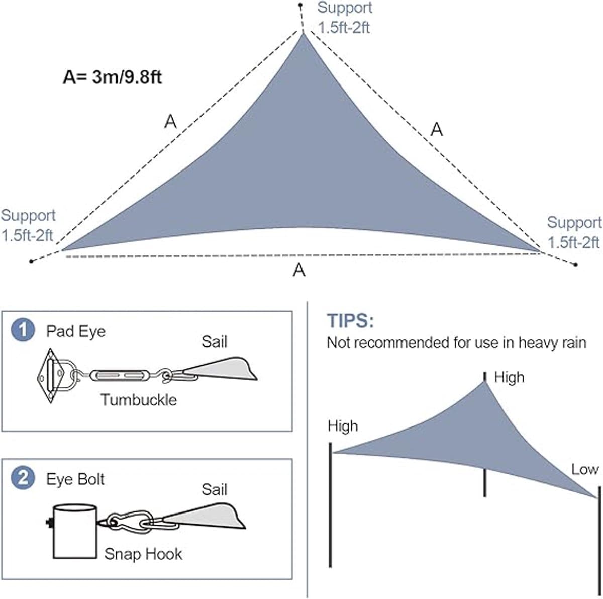 schaduwdoek - schaduwdoek voor broeikas, blokkeert effectief zonlicht en uv-stralen, voor Tuin, Balkon, Terras, Camping 3x3x3 m