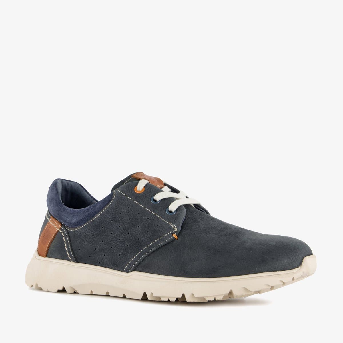 Hush Puppies leren heren veterschoenen blauw - Maat 46 - Extra comfort - Memory Foam
