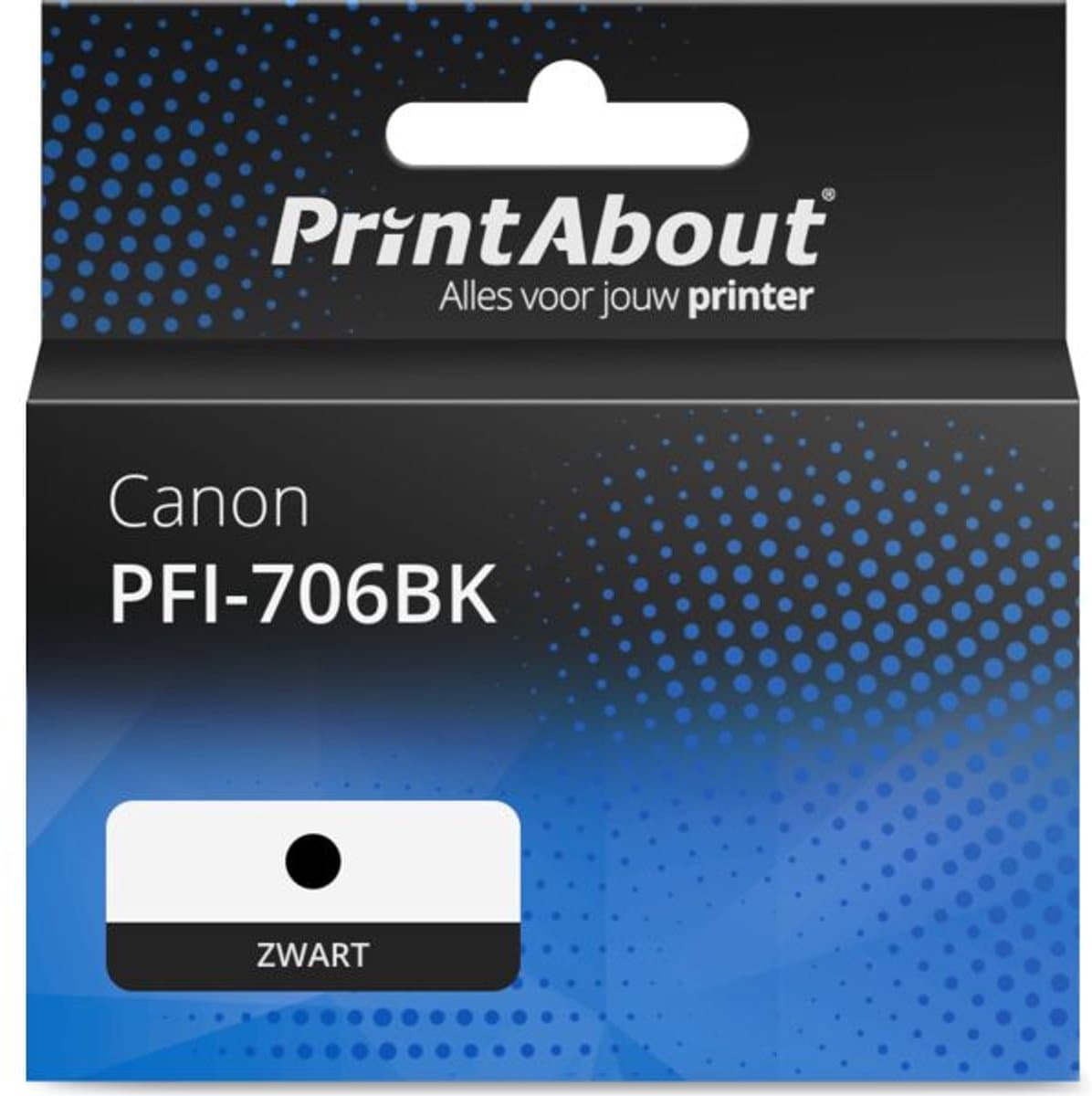 PrintAbout huismerk Inktcartridge PFI-706BK Zwart Hoge capaciteit geschikt voor Canon