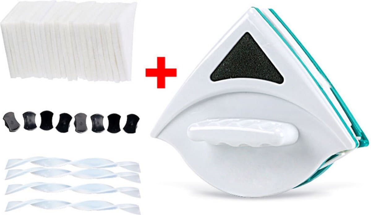 Anhichef® Magnetische Ramenwasser - Raamwisser Enkel Glas 5-12mm - Ruitenreiniger 30 Doekjes - Ruitenwasser Set XL