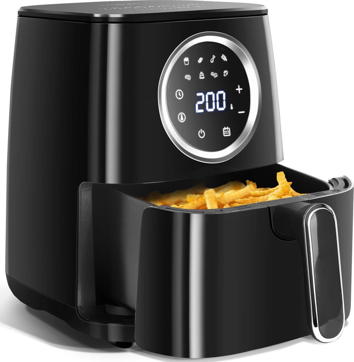 Aigostar Airfryer Odin 30YCN - Heteluchtfriteuse - Digitaal display - 4,2 Liter - 700 Gram friet - 1400W - Receptengemeenschap - Zwart