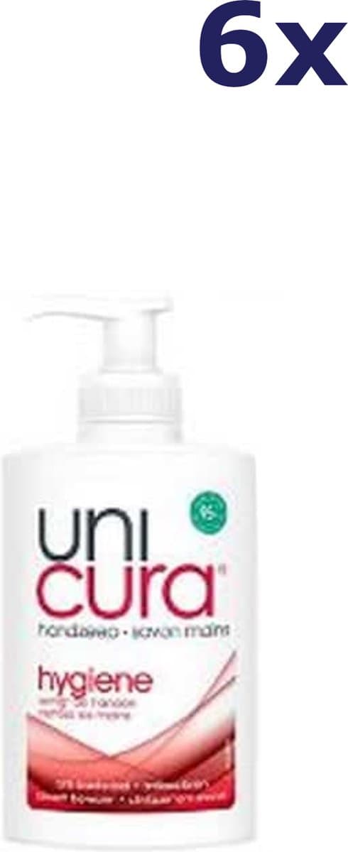 Unicura Vloeibare Handzeep Hygiene - 6 x 250 ml - Voordeelverpakking