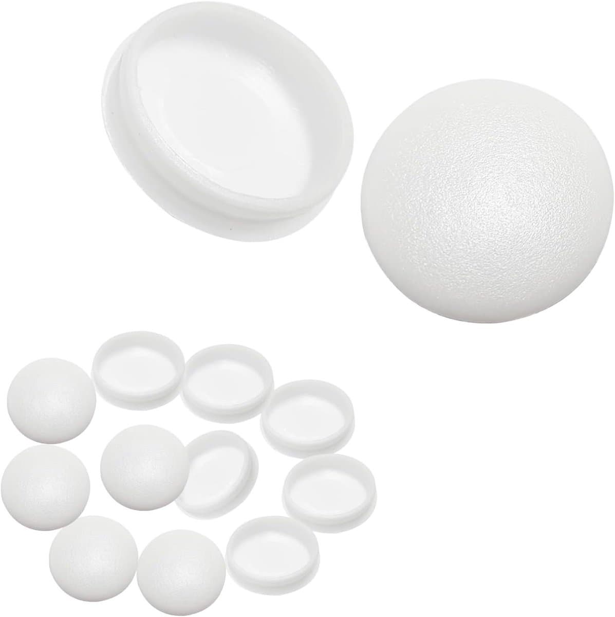 25 Stuks Plastic Caps voor Schroefgaten - Ronde Gaten, Meubelgaten, Witte Beschermkap voor Boorgaten, 18mm, Ideaal voor Meubelonderdelen en Klusprojecten