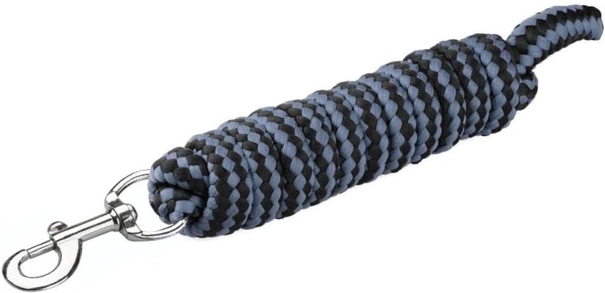 Paarden Touw - Leidtouw Bindtouw - Paard Leiding - Zacht Nylon - 2 meter - Zwart Grijs