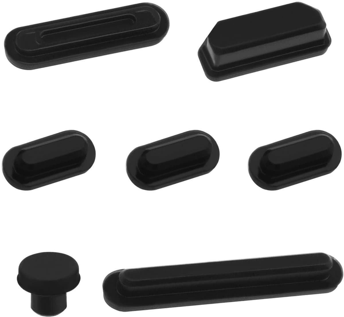 Store_9 - Stofstekkers Set - Siliconen Bescherming - Zwart - Anti Stofstekkers - 7 Stuks - Geschikt voor MacBook Pro 14 Inch en 16 Inch