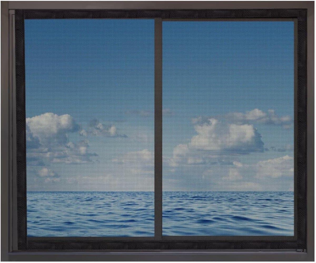 Horraam - Insectenwering Raam - Insecten Buiten Houden - Lijmmontage Zonder Boren - 160x180cm - Zwart