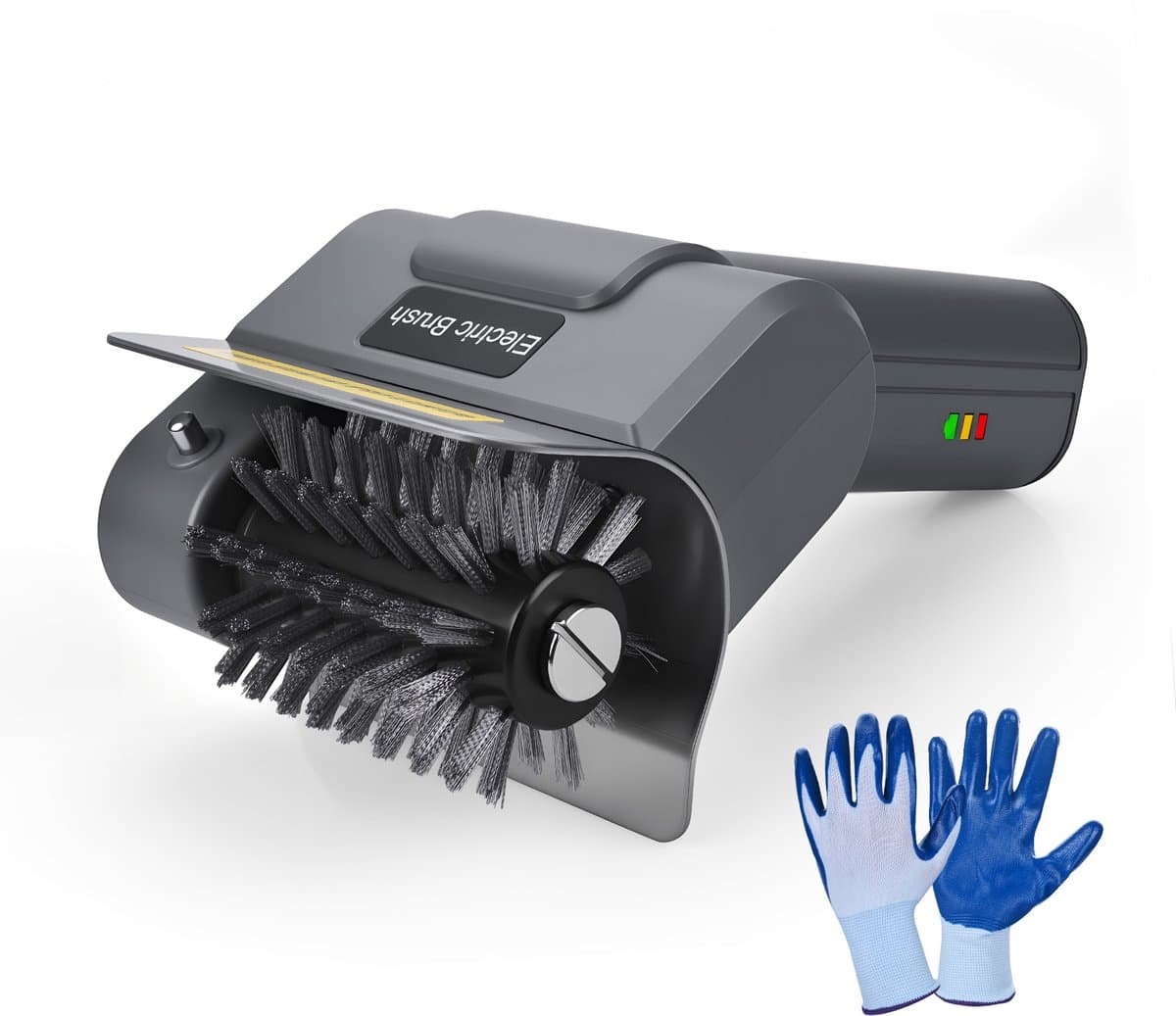 Elektrische Grillborstel van MMOBIEL – Draadloze BBQ Grillreiniger met 100 Minuten Looptijd, Krachtige Motor, 1500 RPM Draaisnelheid, Ergonomisch Handvat, USB Oplaadkabel & Handschoenen