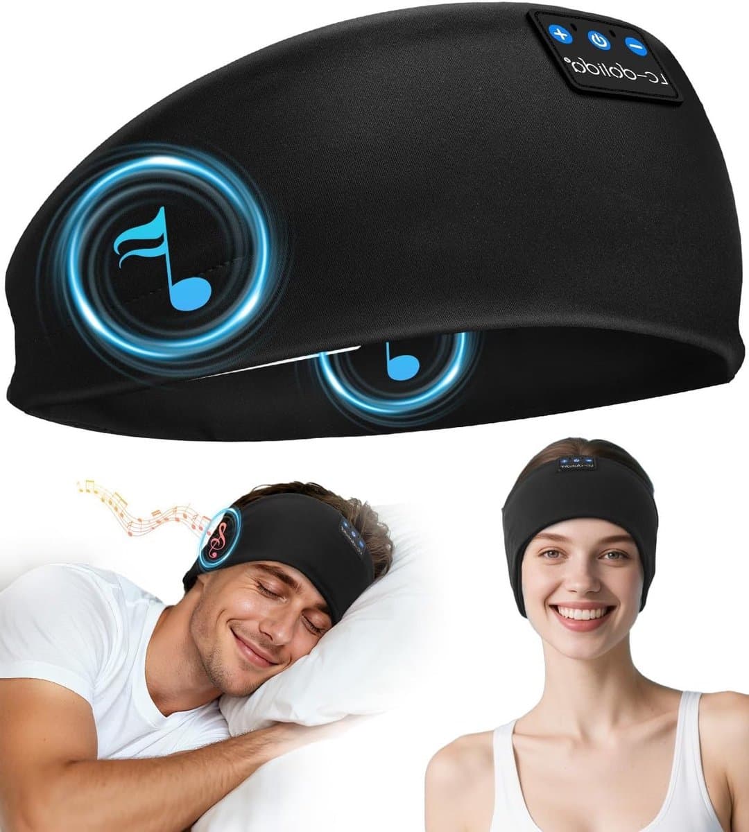 Zachte Draadloze Slaapkoptelefoon met Microfoon, Ideaal voor Training, Jogging en Yoga, Bluetooth 5.4, Comfortabele Hoofdband voor Mannen en Vrouwen