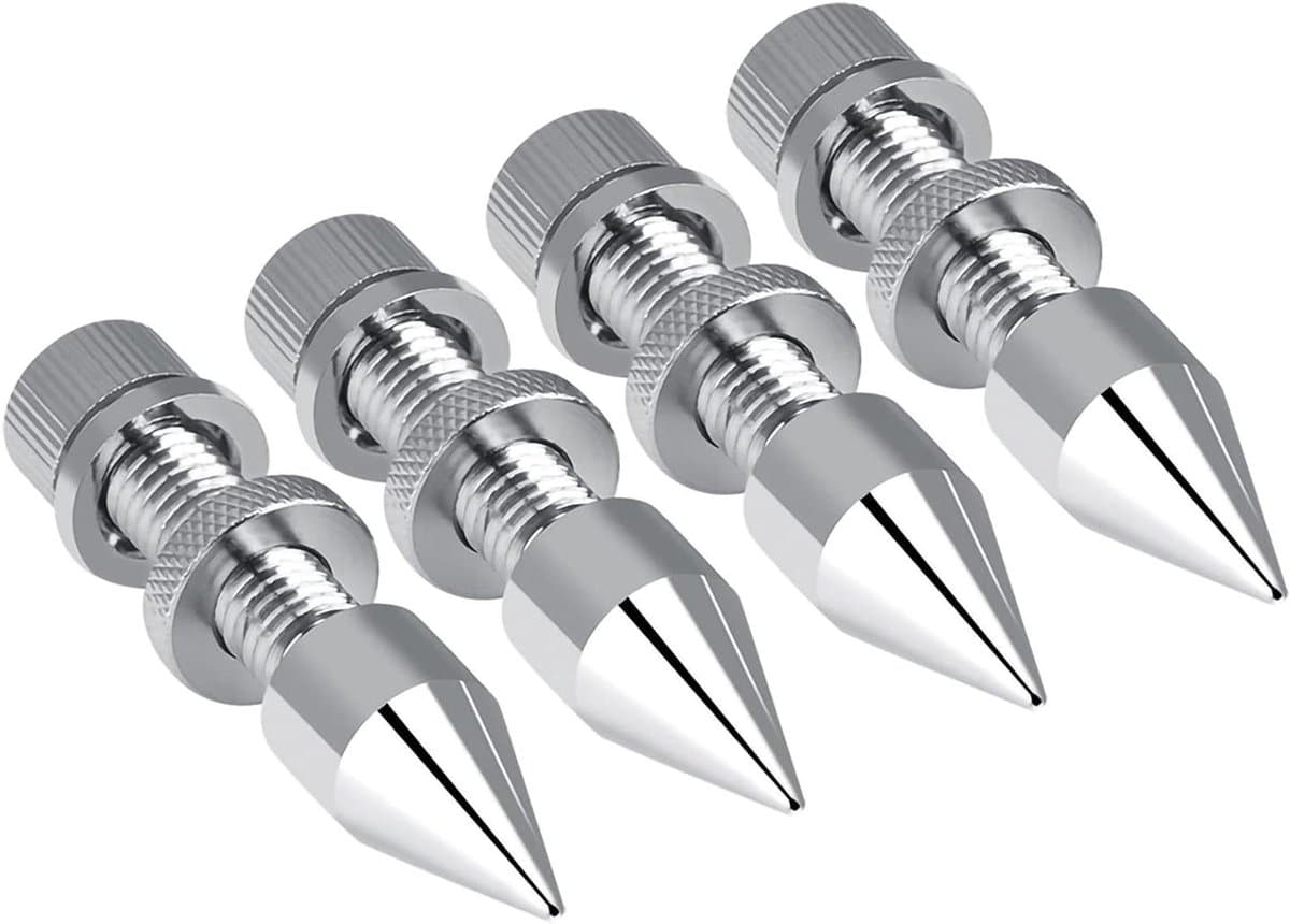 Luidspreker Spikes - Isolatie Voeten - Audio Verbetering - Verstelbare Hoogte - 4 Stuks - Zilver