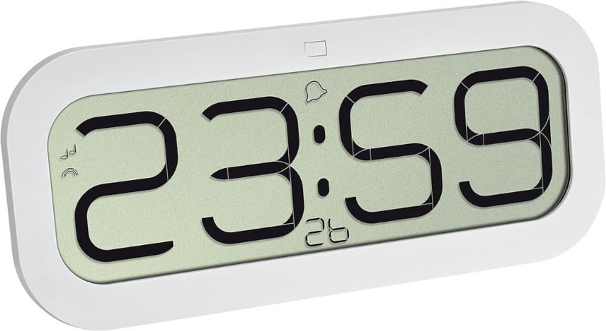 Transmitter Controlled BIMBAM Klok Met Slagfunctie 5 Melodieën Groot LCD Display Alarm Instelbare Geluidssterkte Wit 321 X 140 Mm